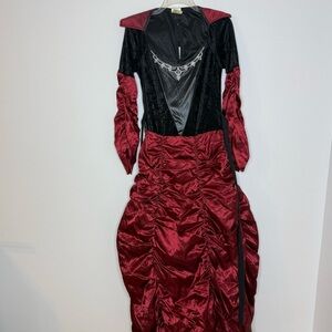 Vampire Halloween costume Elegant Black and Red Women's Dress